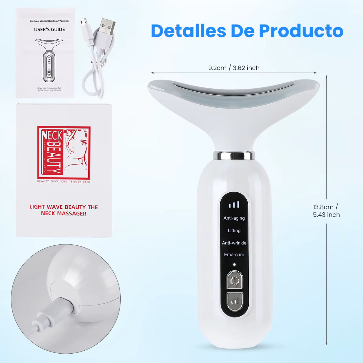 Masajeador Facial y de Cuello LED AR