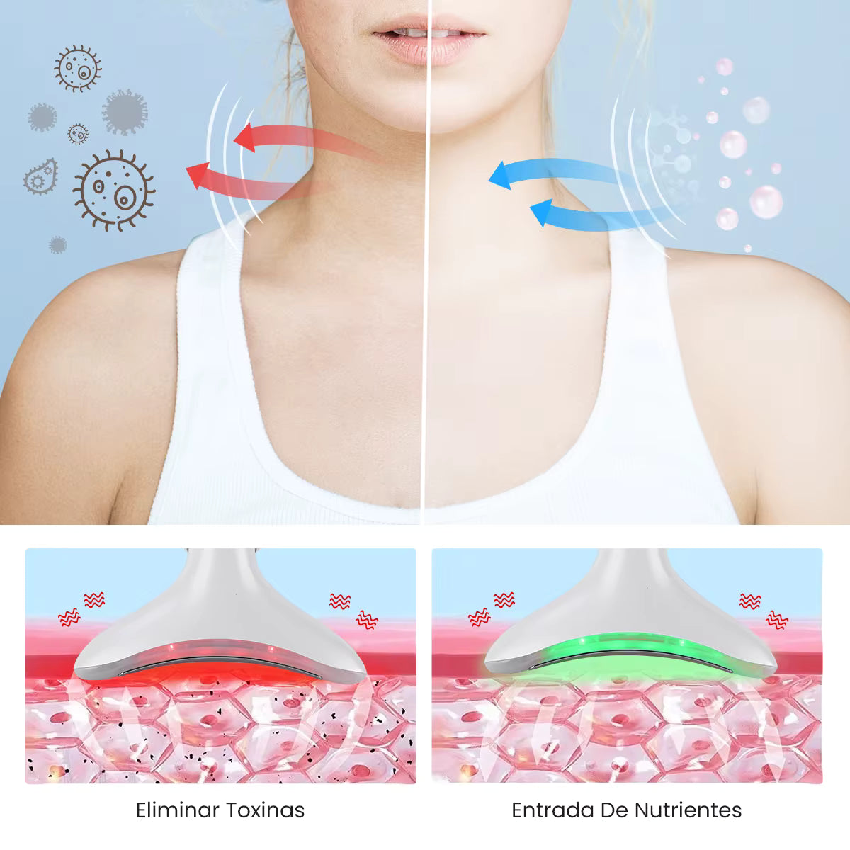 Masajeador Facial y de Cuello LED AR