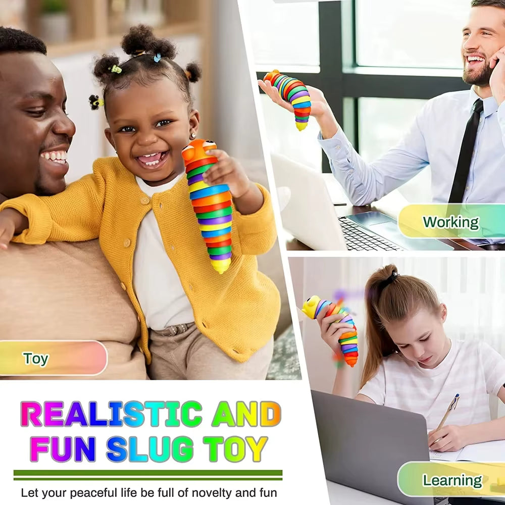 Juguete Sensorial Gusano Kawaii 3D (Fidget)