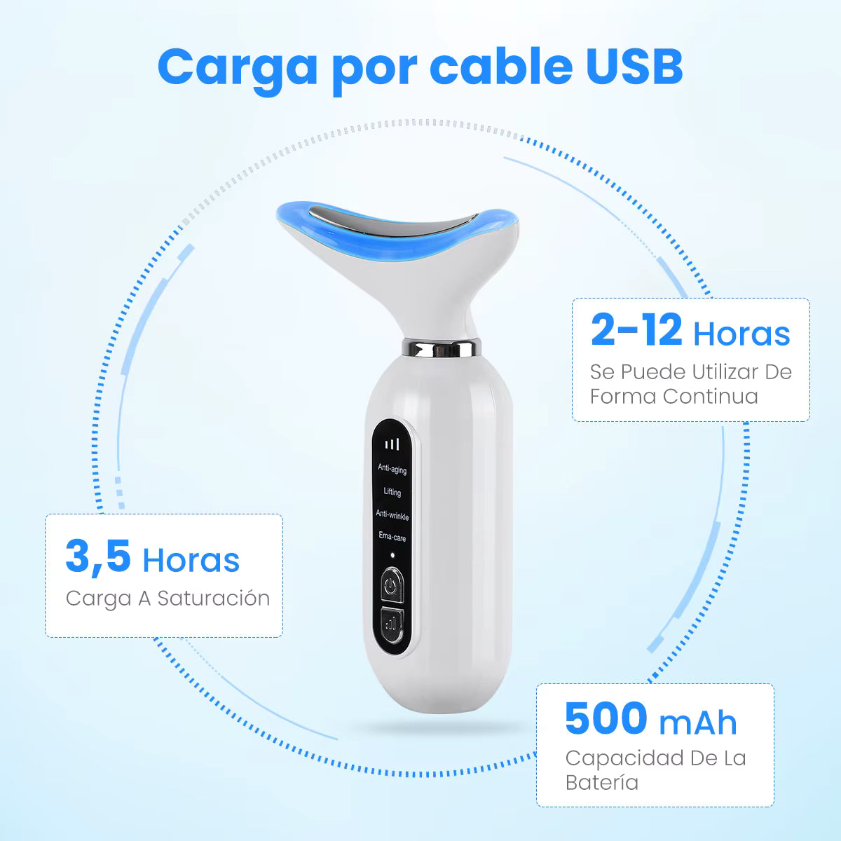Masajeador Facial y de Cuello LED AR