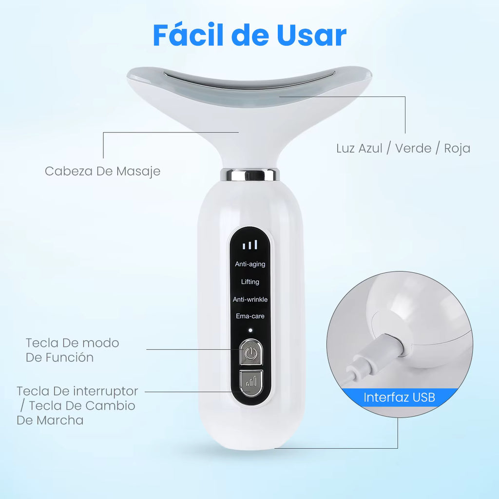 Masajeador Facial y de Cuello LED AR